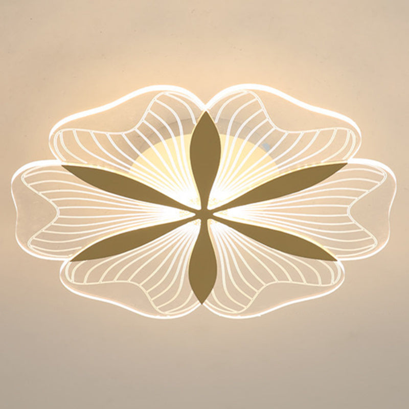Modern Style Flower Shade Ceiling Lamp Metal 1 Headed Ceiling Lighting for Restaurant