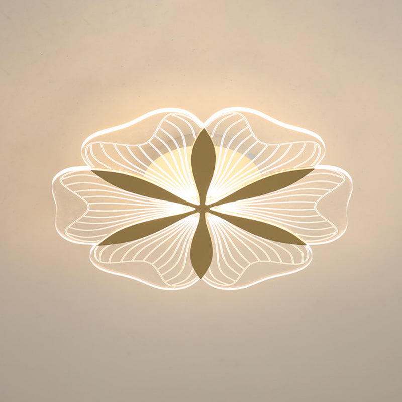 Modern Style Flower Shade Ceiling Lamp Metal 1 Headed Ceiling Lighting for Restaurant