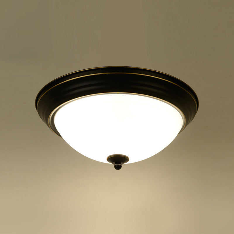 Glass Flush Mount Ceiling Fixture Bowl Shape Traditional Flush Mount Ceiling Lamp