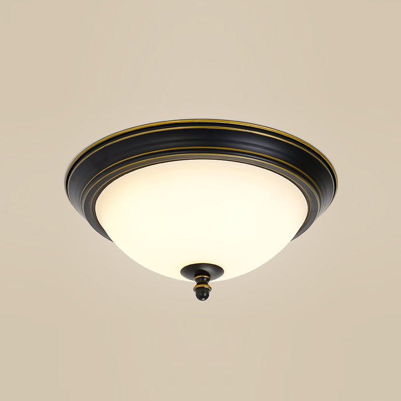 Glass Flush Mount Ceiling Fixture Bowl Shape Traditional Flush Mount Ceiling Lamp