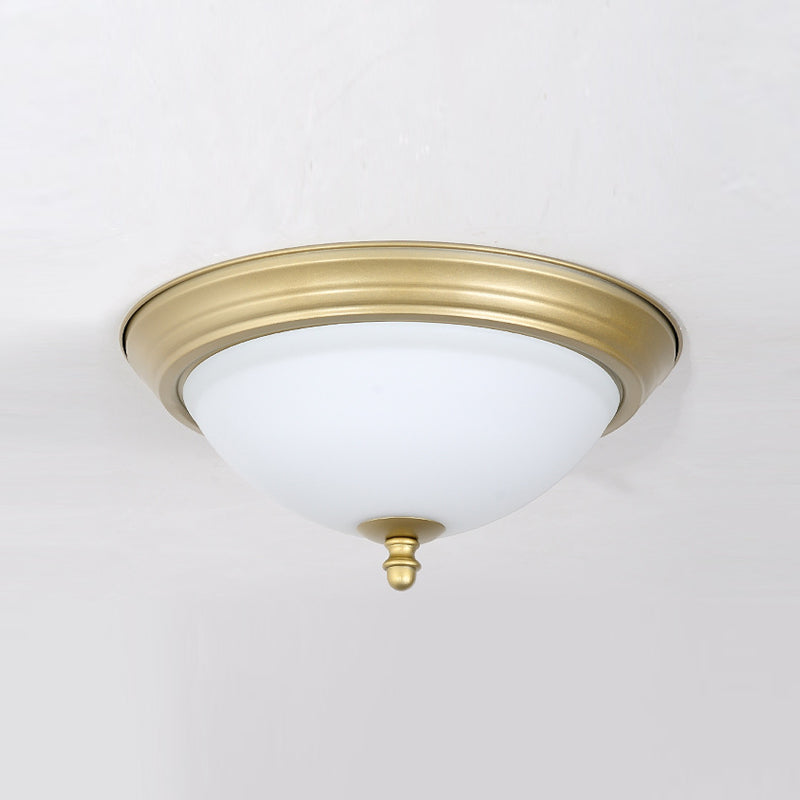 Glass Flush Mount Ceiling Fixture Bowl Shape Traditional Flush Mount Ceiling Lamp