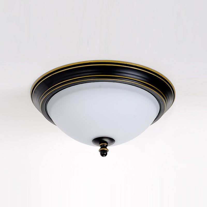 Glass Flush Mount Ceiling Fixture Bowl Shape Traditional Flush Mount Ceiling Lamp