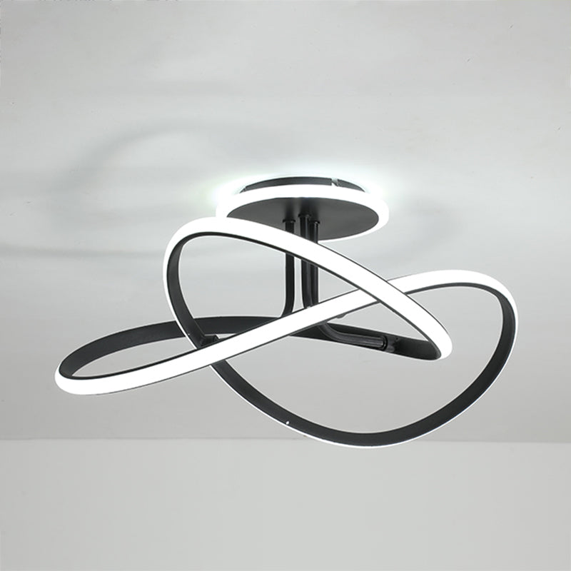 Modern Style Linear Shade Ceiling Light Metal 2 Headed Ceiling Light for Dining Room