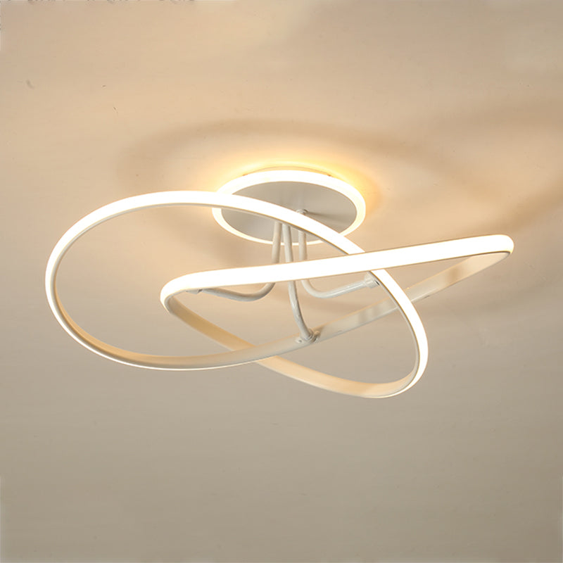 Modern Style Linear Shade Ceiling Light Metal 2 Headed Ceiling Light for Dining Room