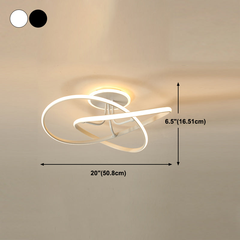 Modern Style Linear Shade Ceiling Light Metal 2 Headed Ceiling Light for Dining Room