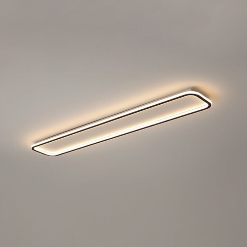 Metal Square Shade Flush Ceiling Light Modern Style 1 Light Flush Mount Fixture in Black