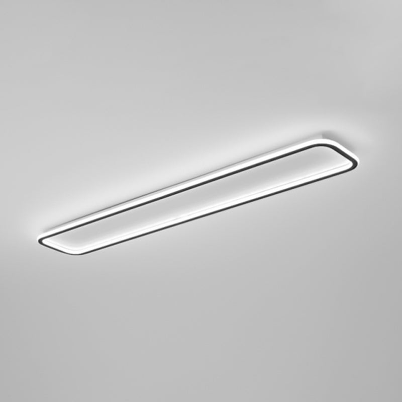 Metal Square Shade Flush Ceiling Light Modern Style 1 Light Flush Mount Fixture in Black