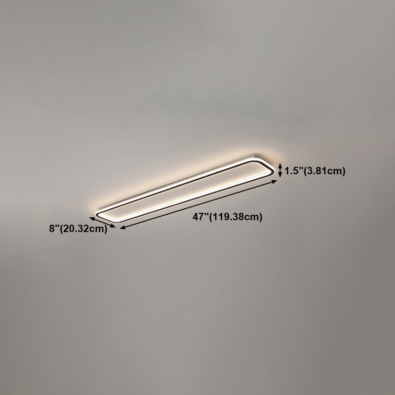 Metal Square Shade Flush Ceiling Light Modern Style 1 Light Flush Mount Fixture in Black