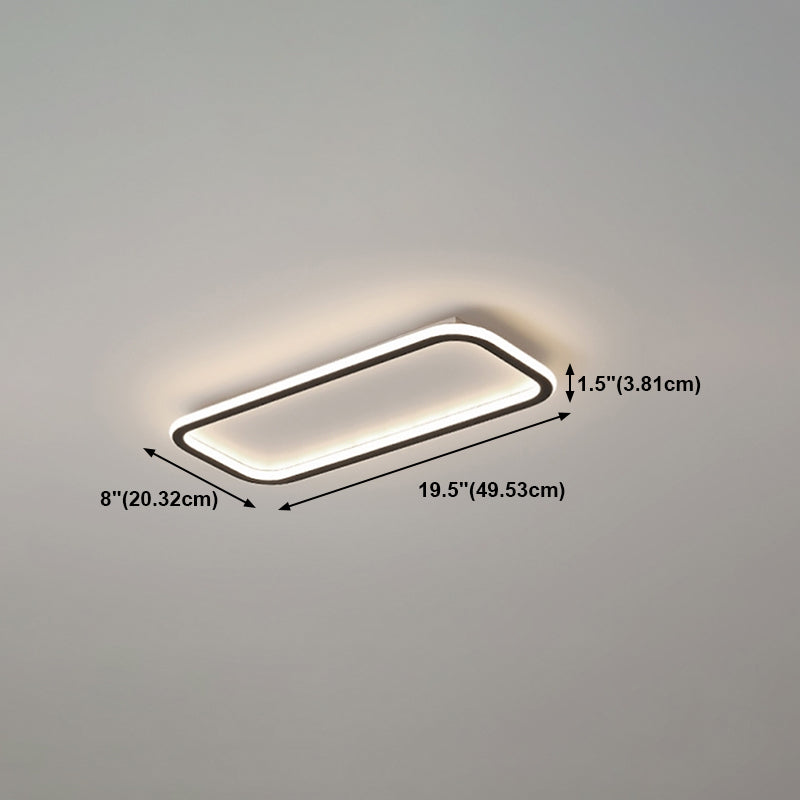 Metal Square Shade Flush Ceiling Light Modern Style 1 Light Flush Mount Fixture in White