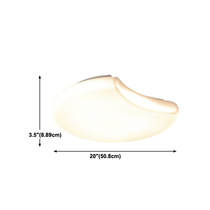 Modern Style Moon Shade Ceiling Lamp Plastic 1 Headed Ceiling Lighting for Restaurant