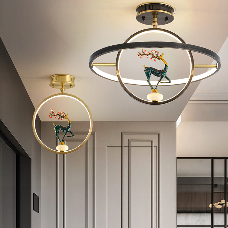 Modern Style Linear Shade Ceiling Light Metal Ceiling Light Fixture for Bedroom