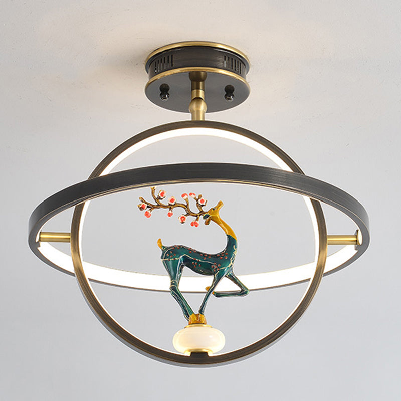 Modern Style Linear Shade Ceiling Light Metal Ceiling Light Fixture for Bedroom