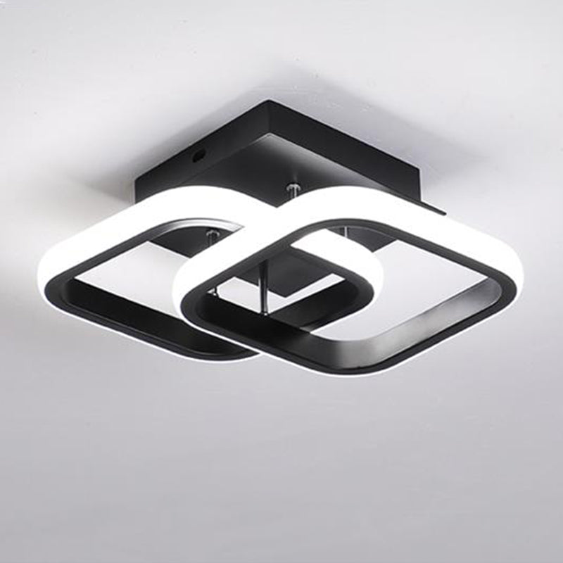 Modern Style Geometry Shade Ceiling Light Metal 2 Headed Ceiling Light for Restaurant