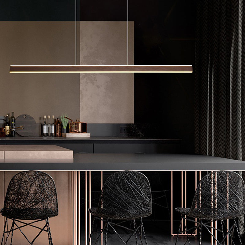 Modern Style Linear Shape Island Lights Metal 2-Light Pendant Lights