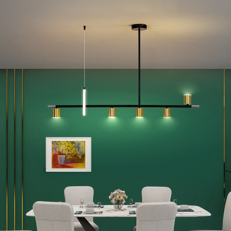 Contemporary Style Cylinder Island Lighting Metal Island Light Fixtures