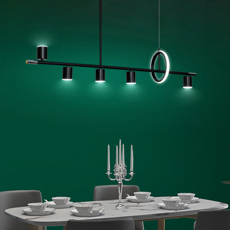 Contemporary Style Cylinder Island Lighting Metal Island Light Fixtures