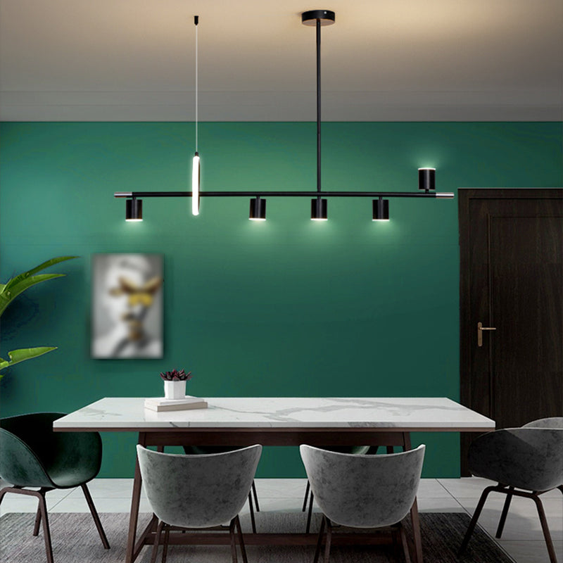 Contemporary Style Cylinder Island Lighting Metal Island Light Fixtures