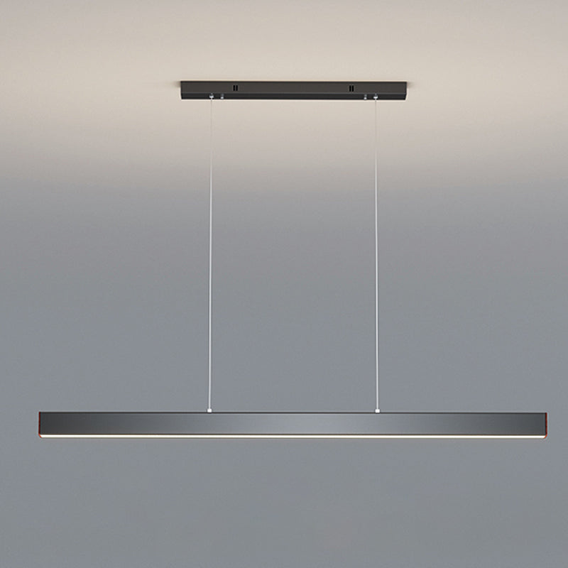Modern Metal Island Lamp Linear 1-Light Restaurant Pendant Light with Acrylic Shade