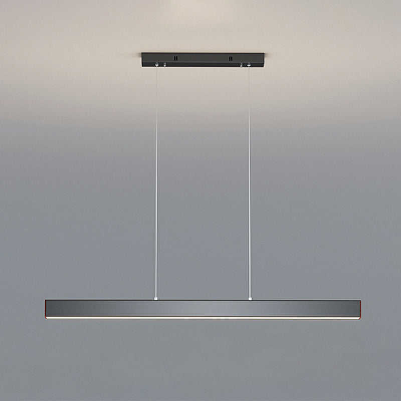 Modern Metal Island Lamp Linear 1-Light Restaurant Pendant Light with Acrylic Shade