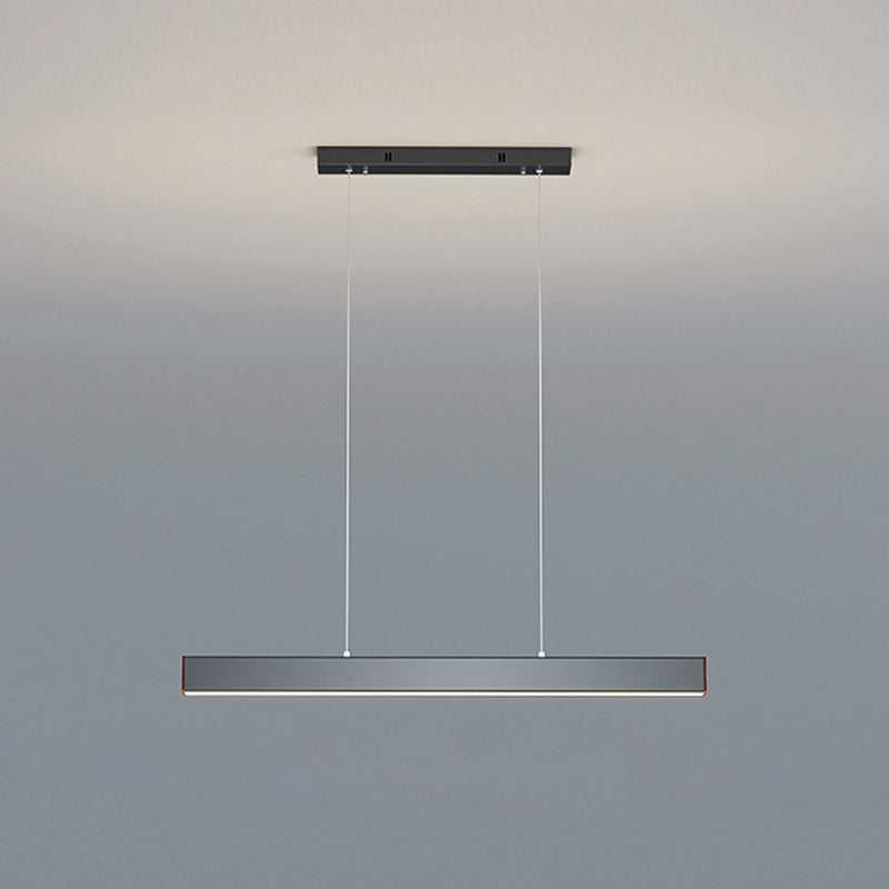 Modern Metal Island Lamp Linear 1-Light Restaurant Pendant Light with Acrylic Shade