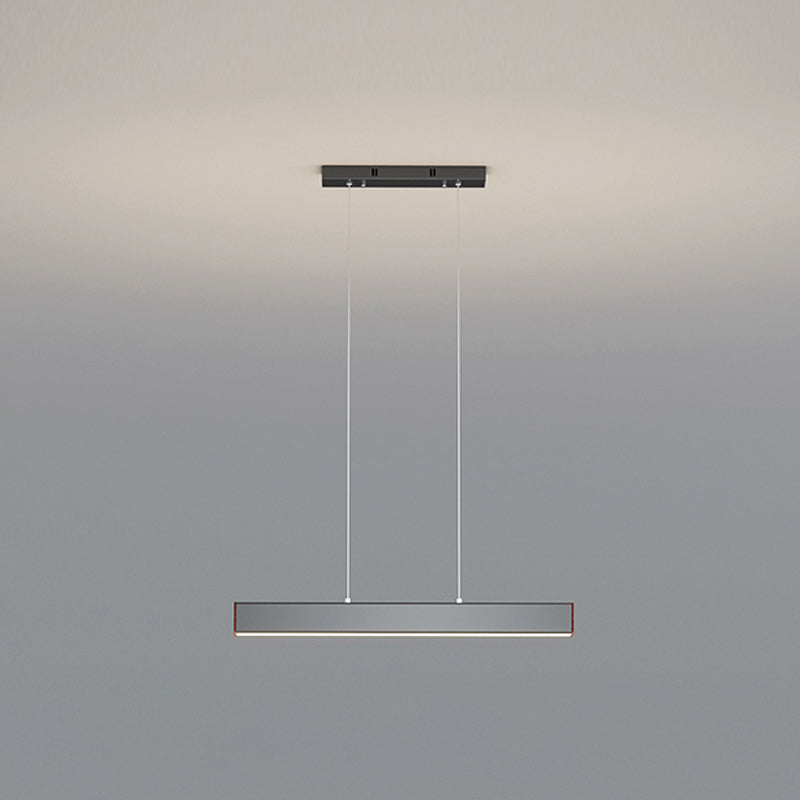 Modern Metal Island Lamp Linear 1-Light Restaurant Pendant Light with Acrylic Shade