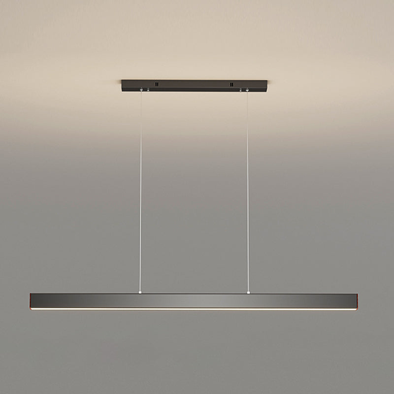 Modern Metal Island Lamp Linear 1-Light Restaurant Pendant Light with Acrylic Shade