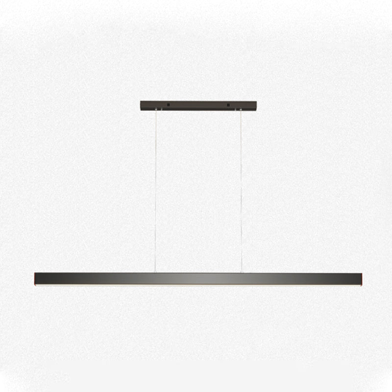 Modern Metal Island Lamp Linear 1-Light Restaurant Pendant Light with Acrylic Shade