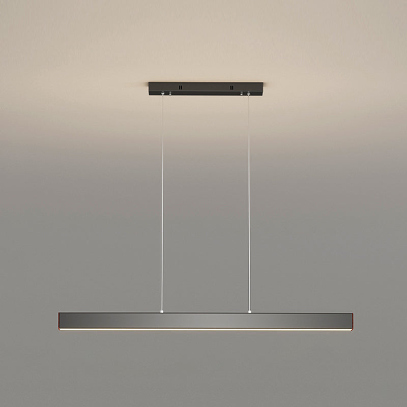 Modern Metal Island Lamp Linear 1-Light Restaurant Pendant Light with Acrylic Shade