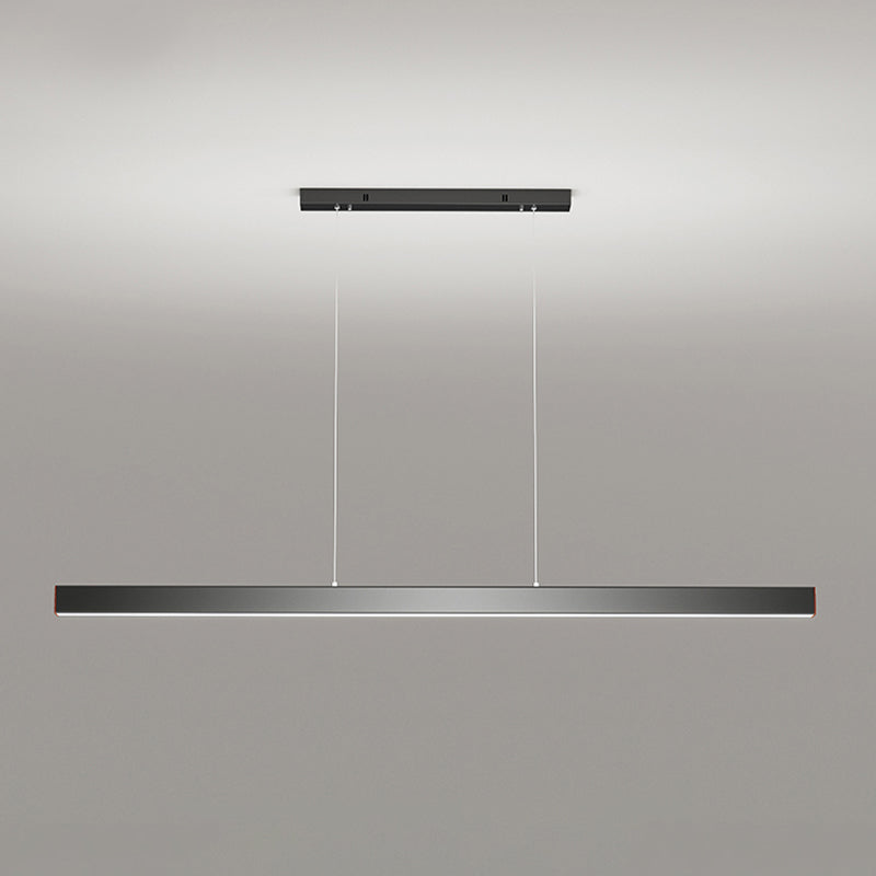 Modern Metal Island Lamp Linear 1-Light Restaurant Pendant Light with Acrylic Shade