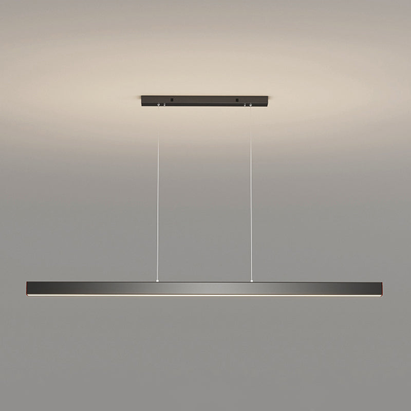 Modern Metal Island Lamp Linear 1-Light Restaurant Pendant Light with Acrylic Shade