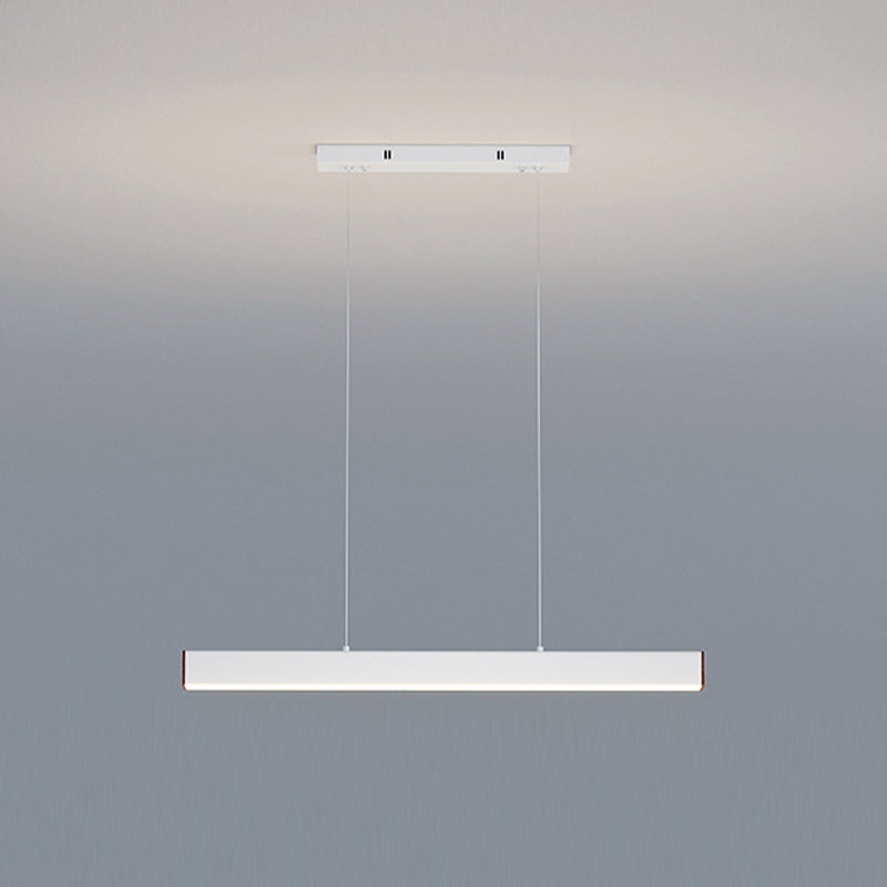 Modern Metal Island Lamp Linear 1-Light Restaurant Pendant Light with Acrylic Shade