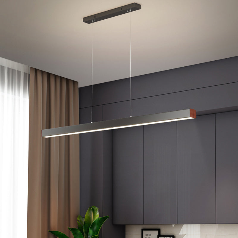 Modern Metal Island Lamp Linear 1-Light Restaurant Pendant Light with Acrylic Shade