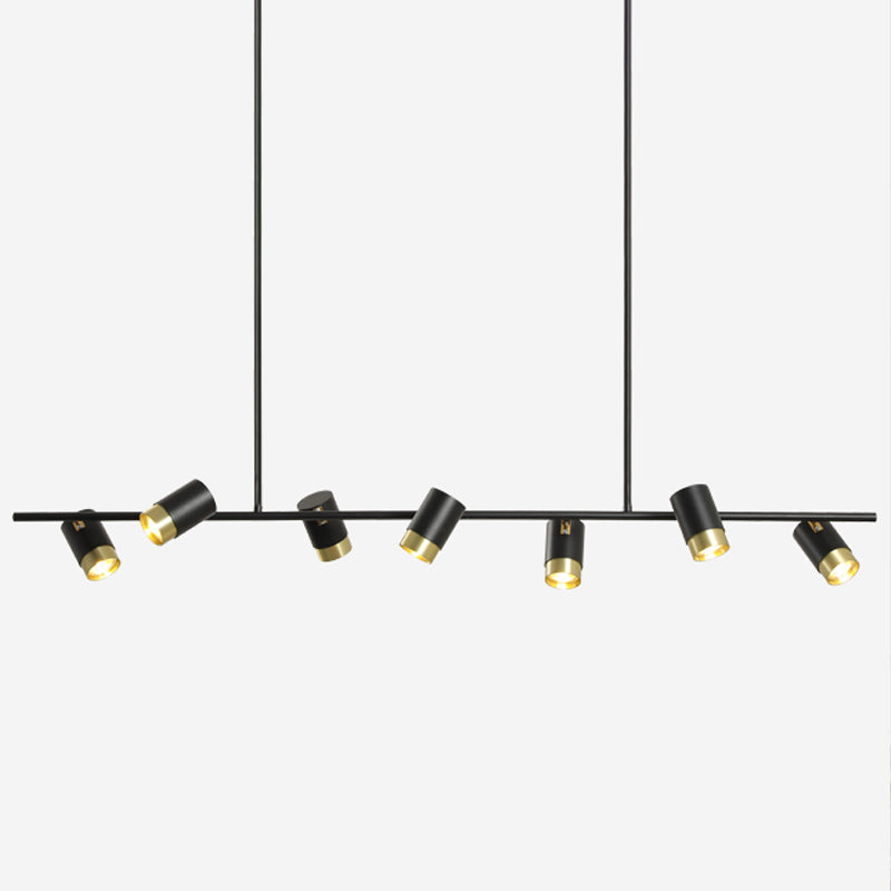 Contemporary Style Cylinder Island Lighting Ideas Metal Island Light Fixtures in Black