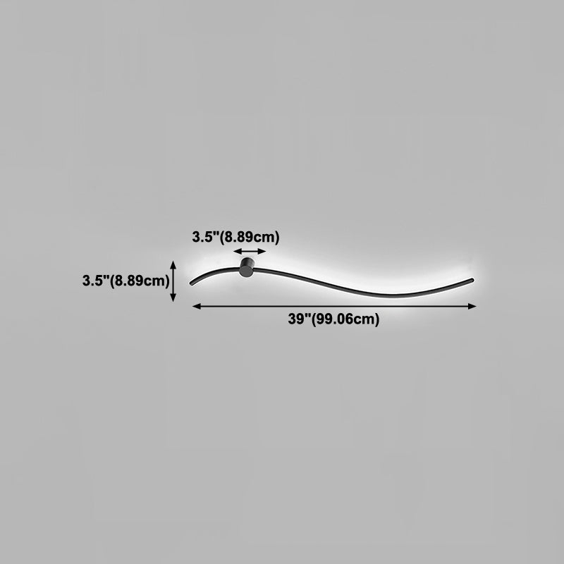 Metal Linear Wall Mounted Lamps Modern Style 1 Light Wall Lighting Fixtures