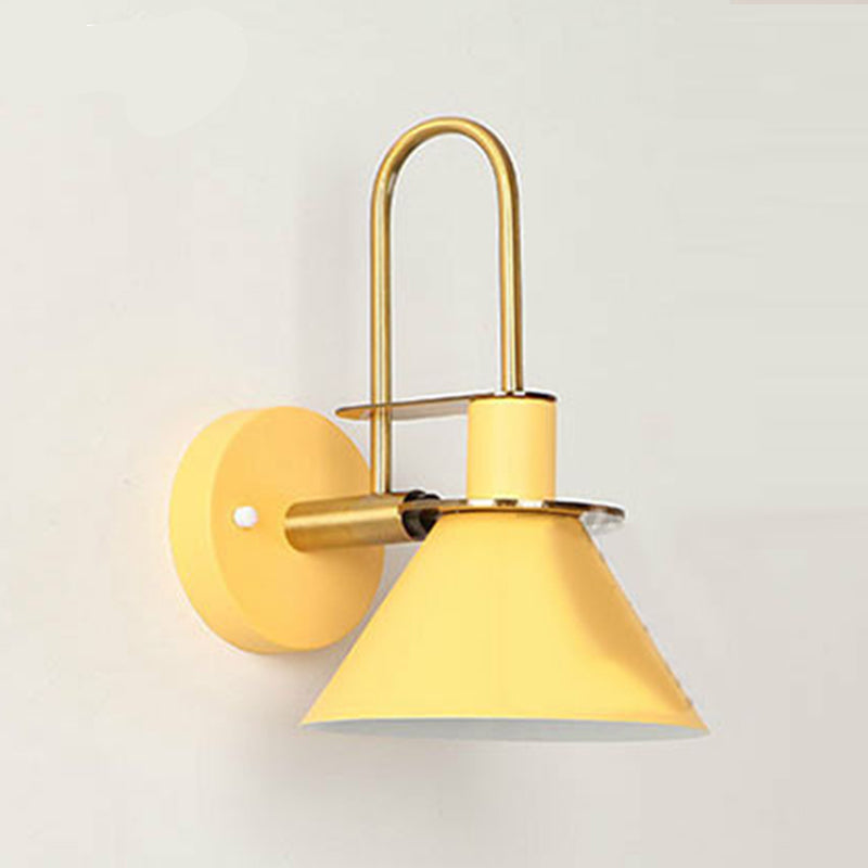 Metal Flared Wall Mounted Lamps Modern Style 1 Light Wall Lighting Fixtures