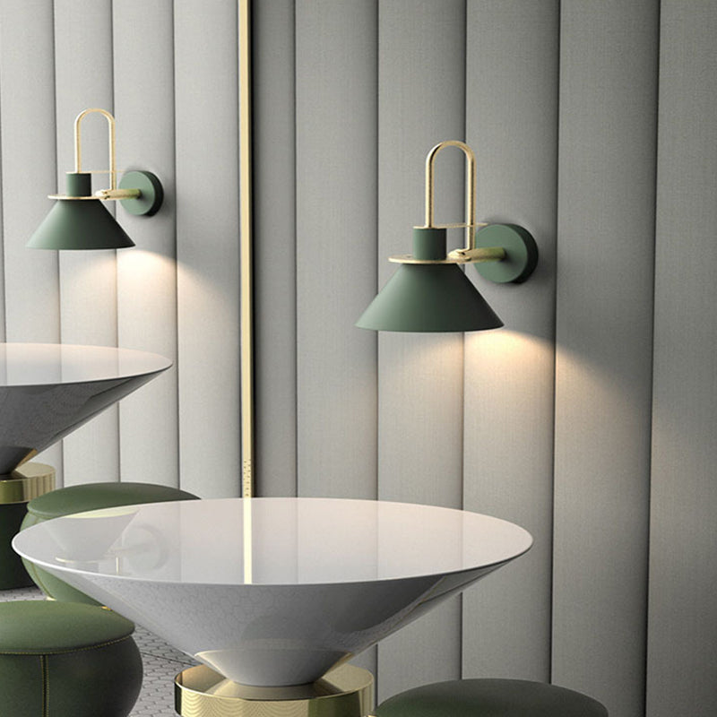 Metal Flared Wall Mounted Lamps Modern Style 1 Light Wall Lighting Fixtures