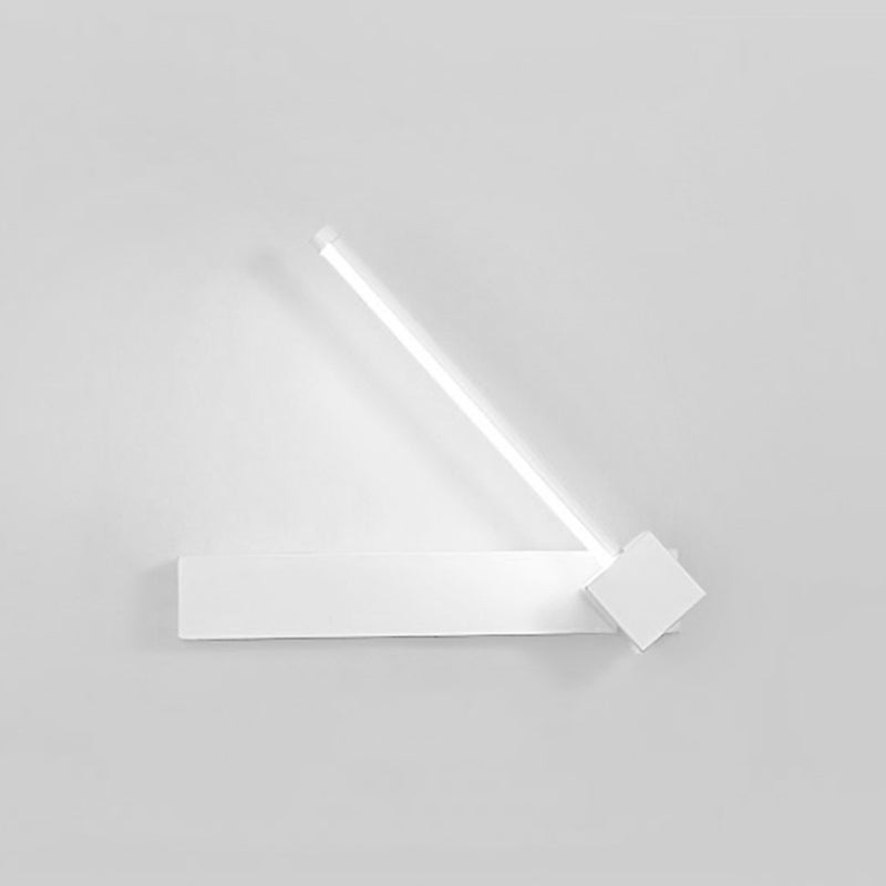 Modern Metal Wall Light Straight Rotatable 12" Wide Wall Sconce for Bedroom