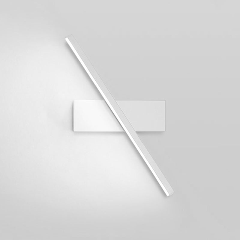 Modern Metal Wall Light Straight Rotatable 12" Wide Wall Sconce for Bedroom