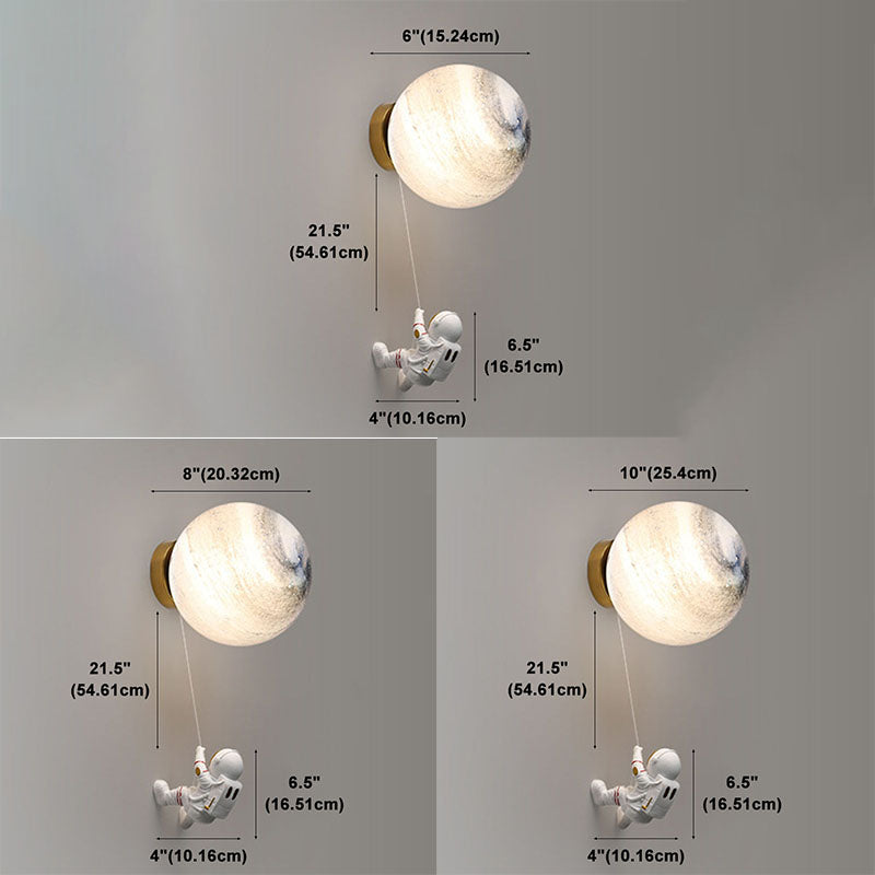Modern Style Wall Mount Light 1-Light LED Wall Sconce Light with Glass Shade for Bedside