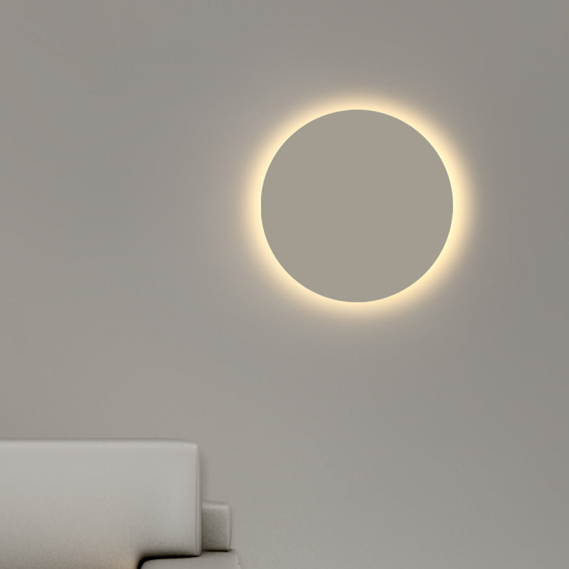 Modern Style Circle Shape Wall Sconce Metal 1 Light Sconce Lighting for Living Room