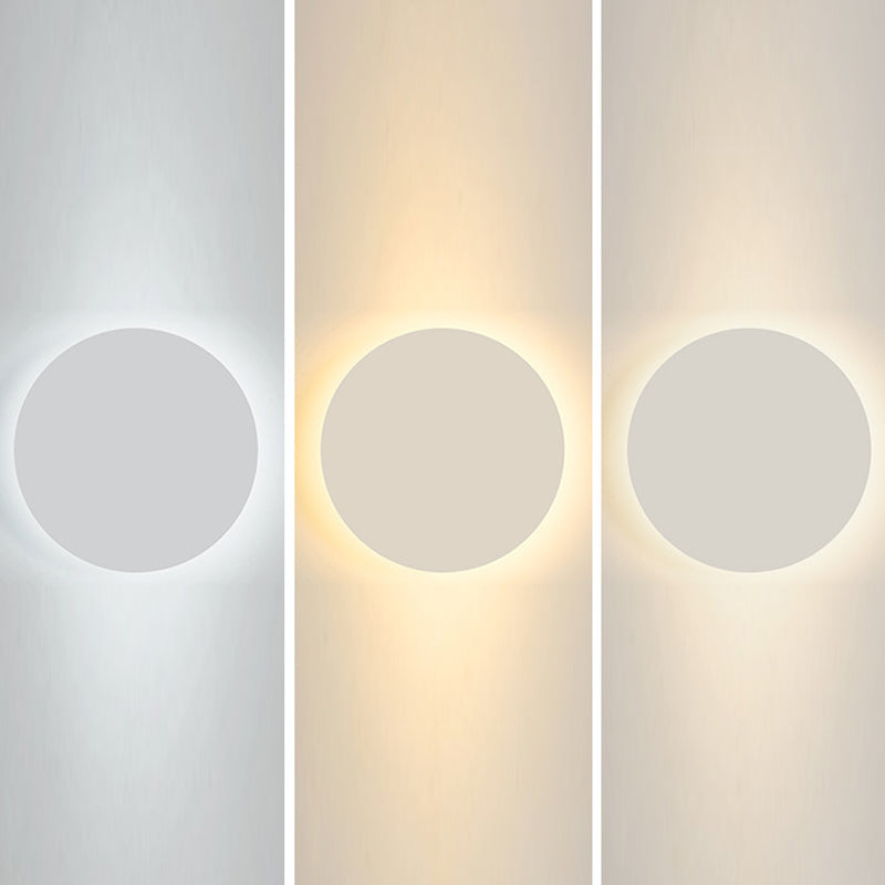 Modern Style Circle Shape Wall Sconce Metal 1 Light Sconce Lighting for Living Room