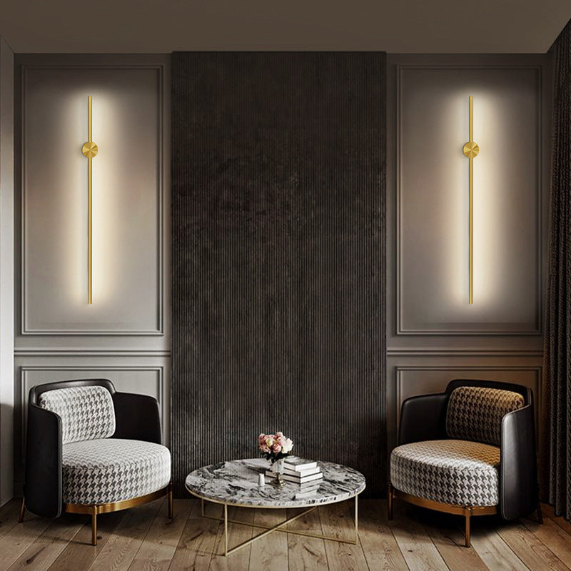 Modern Style Linear Shape Wall Sconce Metal 2 Light Wall Lighting for Bedroom