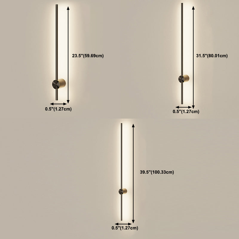 Modern Style Linear Shape Wall Sconce Metal 2 Light Wall Lighting for Bedroom