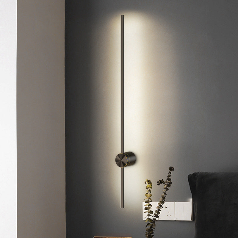 Modern Style Linear Shape Wall Sconce Metal 2 Light Wall Lighting for Bedroom