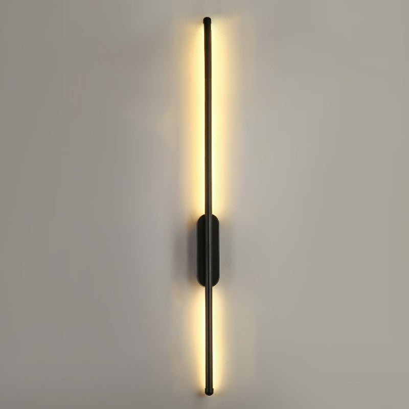 Modern Style Linear Shape Wall Sconce Metal 2 Light Wall Lighting for Living Room