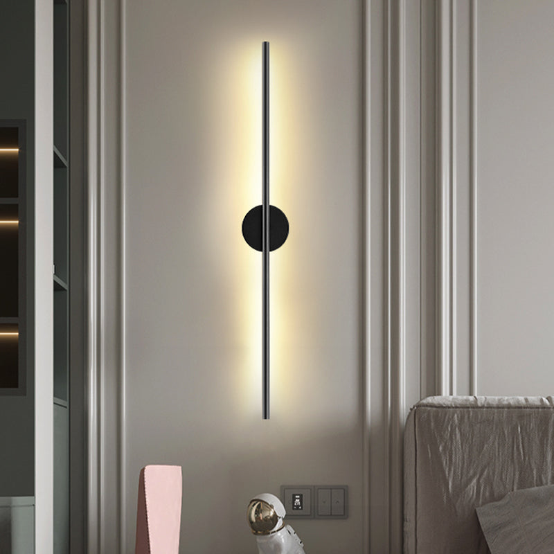 Modern Style Linear Shape Wall Sconce Metal 2 Light Wall Lighting for Living Room