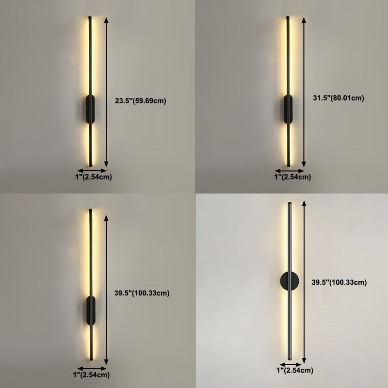Modern Style Linear Shape Wall Sconce Metal 2 Light Wall Lighting for Living Room