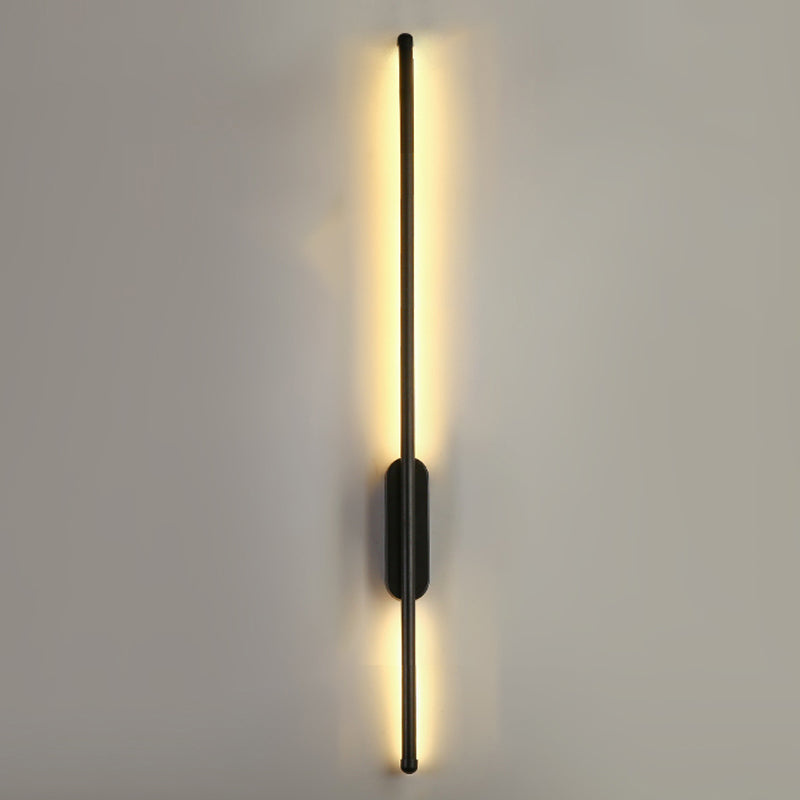 Modern Style Linear Shape Wall Sconce Metal 2 Light Wall Lighting for Living Room