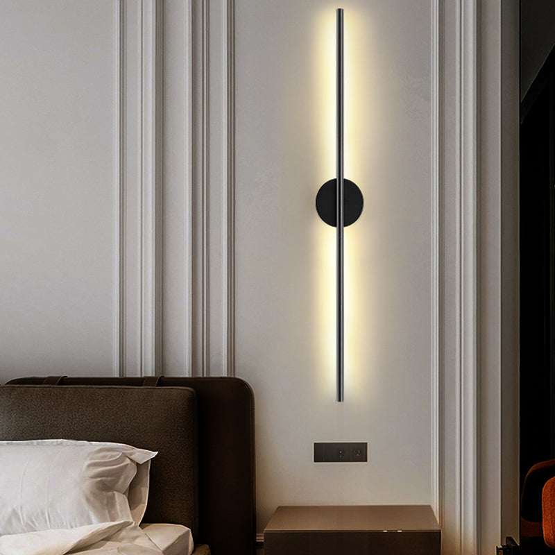 Modern Style Linear Shape Wall Sconce Metal 2 Light Wall Lighting for Living Room