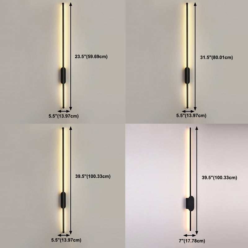 Modern Style Linear Shape Wall Sconce Metal Wall Lighting for Bedroom
